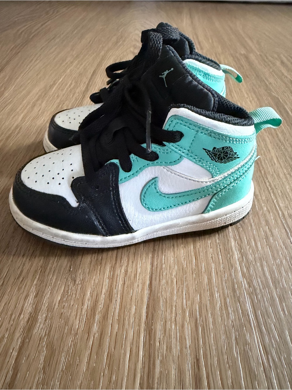 Jordan Kids High-Top Sneakers Black White Teal